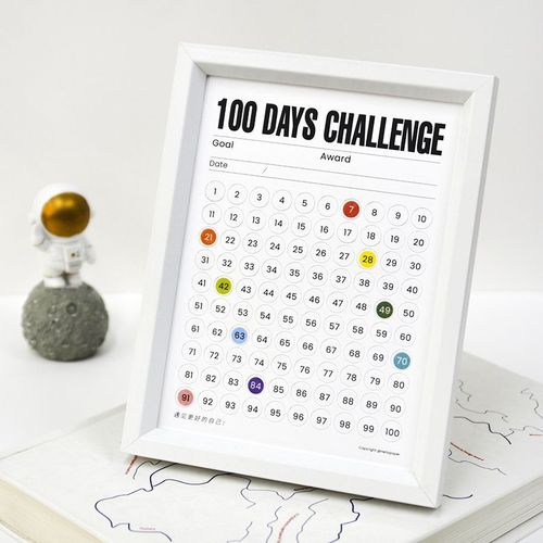自律成就美好 100天打卡相框擺臺，打造高效工位與養成好習慣